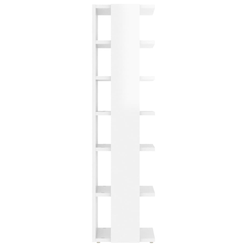 vidaXL Shoe Cabinet High Gloss White 27.5x27x102 cm Engineered Wood