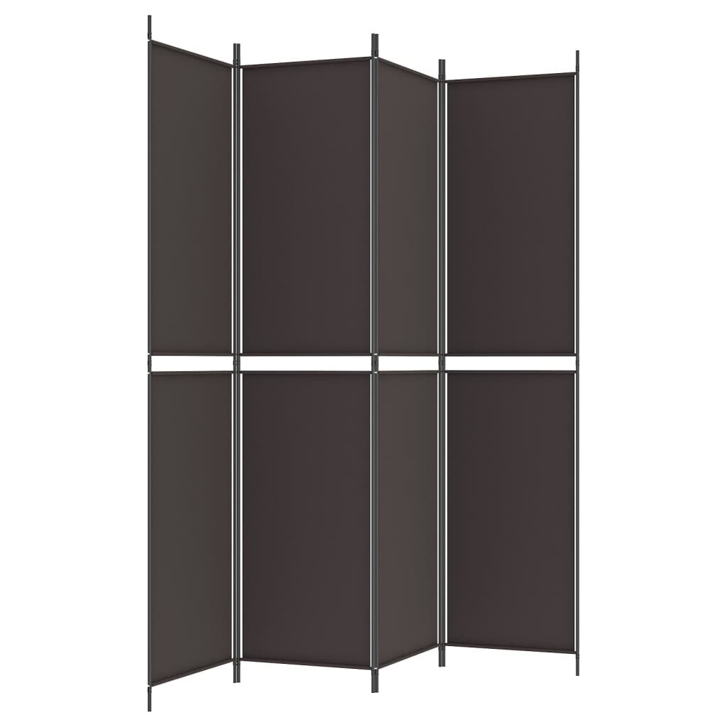 vidaXL 4-Panel Room Divider Brown 200x220 cm Fabric