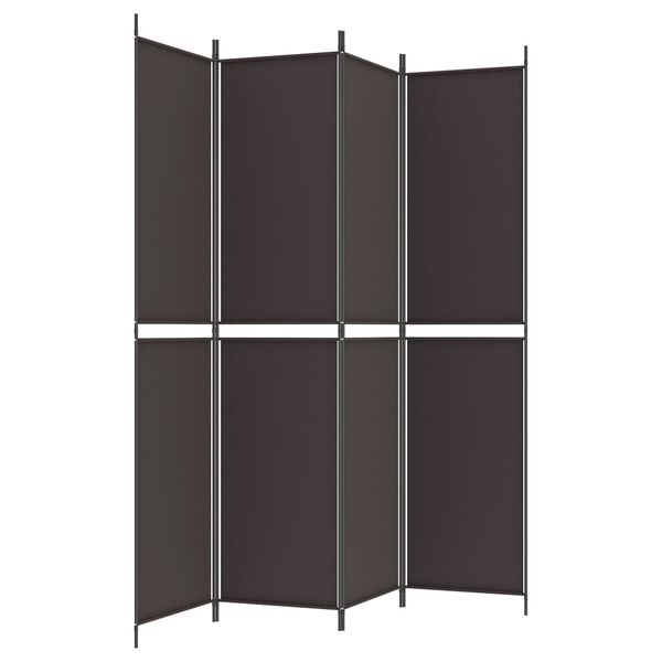 vidaXL 4-Panel Room Divider Brown 200x220 cm Fabric