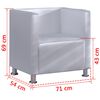 vidaXL Cube Armchair White Faux Leather