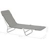 vidaXL Folding Sun Loungers 2 pcs Steel and Fabric Grey