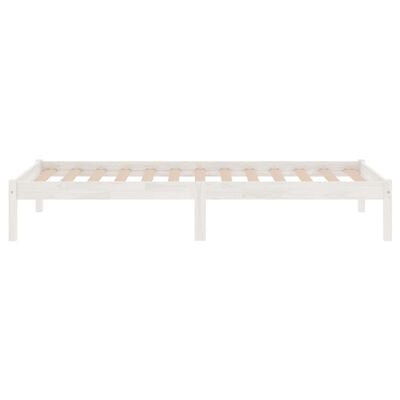 vidaXL Bed Frame without Mattress White Solid Wood 90x200 cm