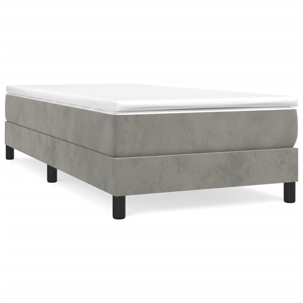 vidaXL Bed Frame without Mattress Light Grey 90x200 cm Velvet