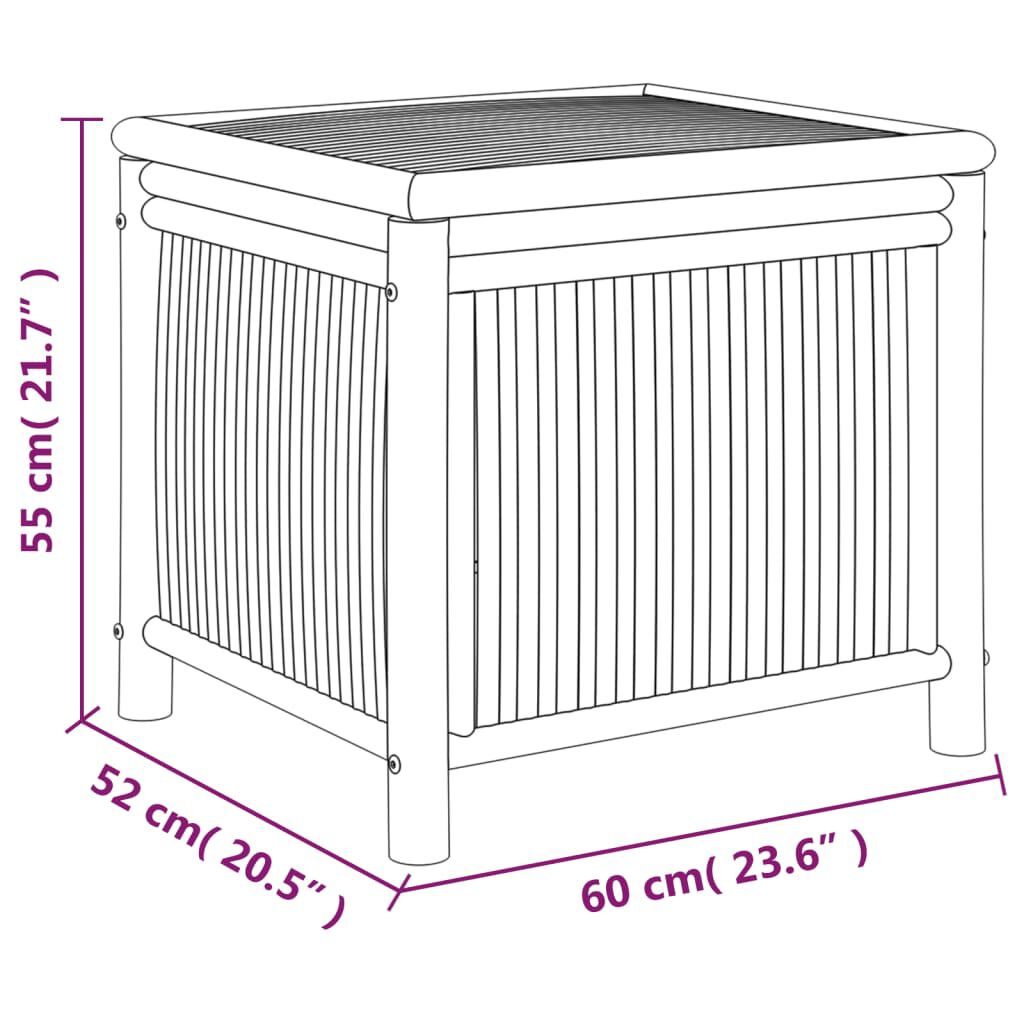 vidaXL Garden Storage Box 60x52x55cm Bamboo