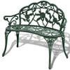 vidaXL Garden Bench 100 cm Cast Aluminium Green
