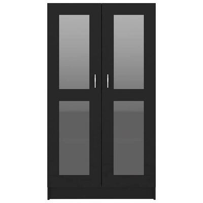 vidaXL Vitrine Cabinet Black 82.5x30.5x150 cm Engineered Wood, black vidaXL Vitrine Cabinet Black 82.5x30.5x150 cm Engineered Wood
