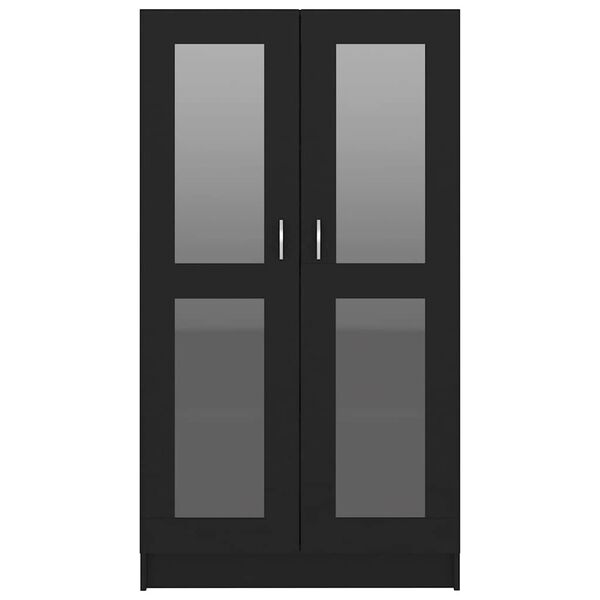 vidaXL Vitrine Cabinet Black 82.5x30.5x150 cm Engineered Wood