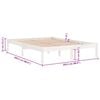 vidaXL Bed Frame without Mattress White Solid Wood 200x200 cm