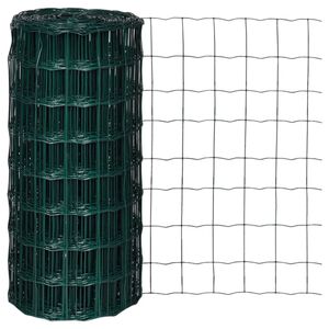vidaXL Fence Panels PVC-coated iron Green