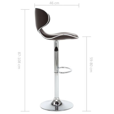 vidaXL Bar Stools 2 pcs Brown Faux Leather, brown vidaXL Bar Stools 2 pcs Brown Faux Leather