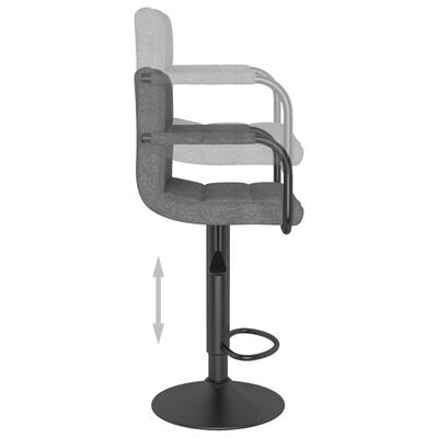 vidaXL Bar Stools 2 pcs Light Grey Fabric