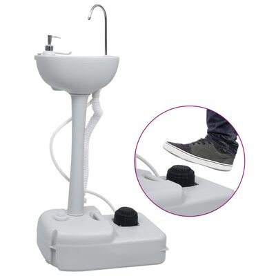 vidaXL Portable Camping Handwash Stand with Tent 20 L, blue vidaXL Portable Camping Handwash Stand with Tent 20 L