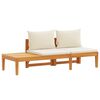 vidaXL Garden Bench with Table Cream White Cushions Solid Acacia Wood