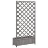 vidaXL Planter with Trellis Grey Solid Wood Fir