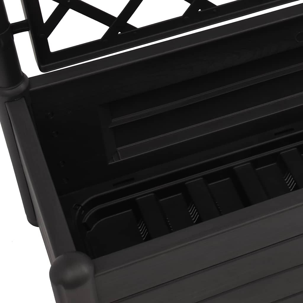 vidaXL Garden Planter with Trellis 100x43x142 cm PP Anthracite