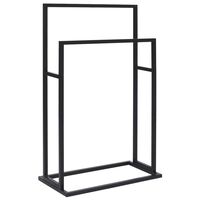 vidaXL Freestanding Towel Rack Black 48x24x78.5 cm Iron