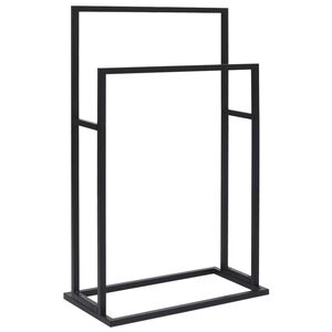 vidaXL Freestanding Towel Rack Black 48x24x78.5 cm Iron