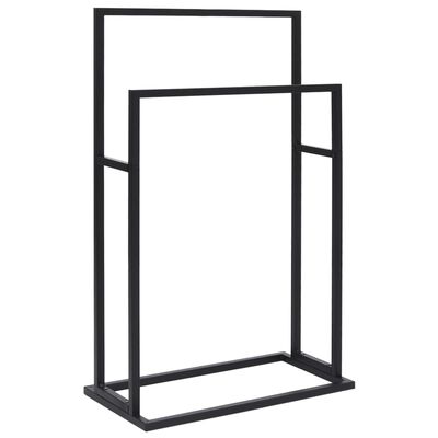 vidaXL Freestanding Towel Rack Black 48x24x78.5 cm Iron, black vidaXL Freestanding Towel Rack Black 48x24x78.5 cm Iron
