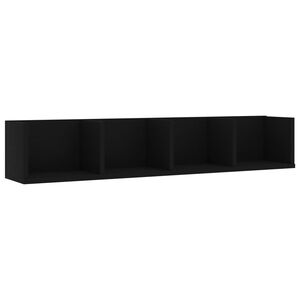 vidaXL CD Wall Shelf Black 100x18x18 cm Engineered Wood