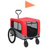 vidaXL 2-in-1 Pet Bike Trailer & Jogging Stroller Red and Grey