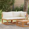 vidaXL 2 Piece Sofa Set with Cream White Cushions Solid Acacia Wood