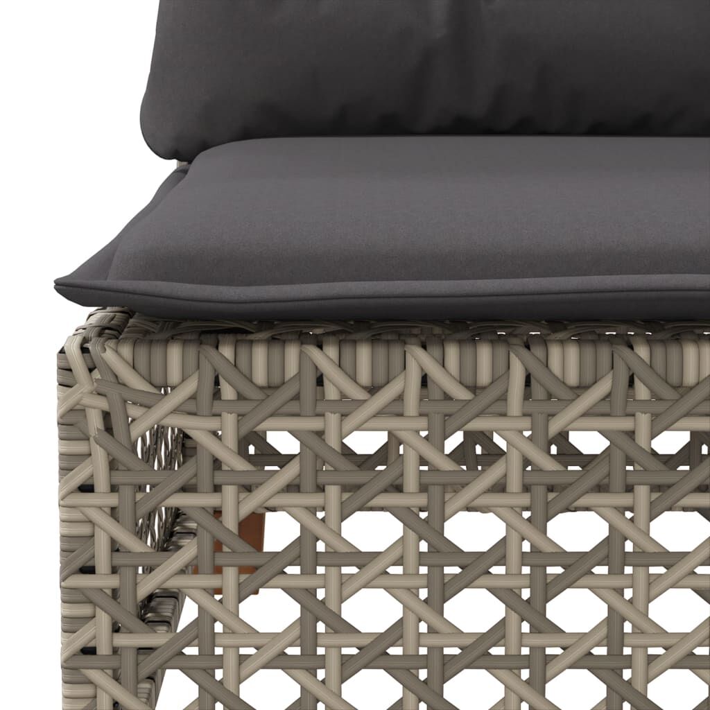 vidaXL 7 Piece Garden Sofa Set with Cushions Grey Poly Rattan