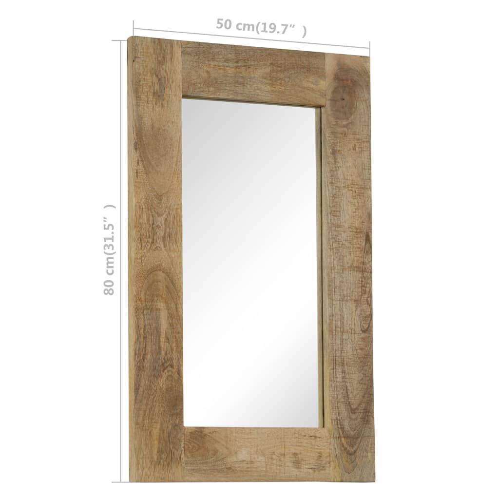 vidaXL Mirror Solid Mango Wood 50x80 cm