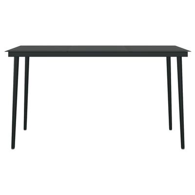vidaXL 5 Piece Garden Dining Set Black, black vidaXL 5 Piece Garden Dining Set Black