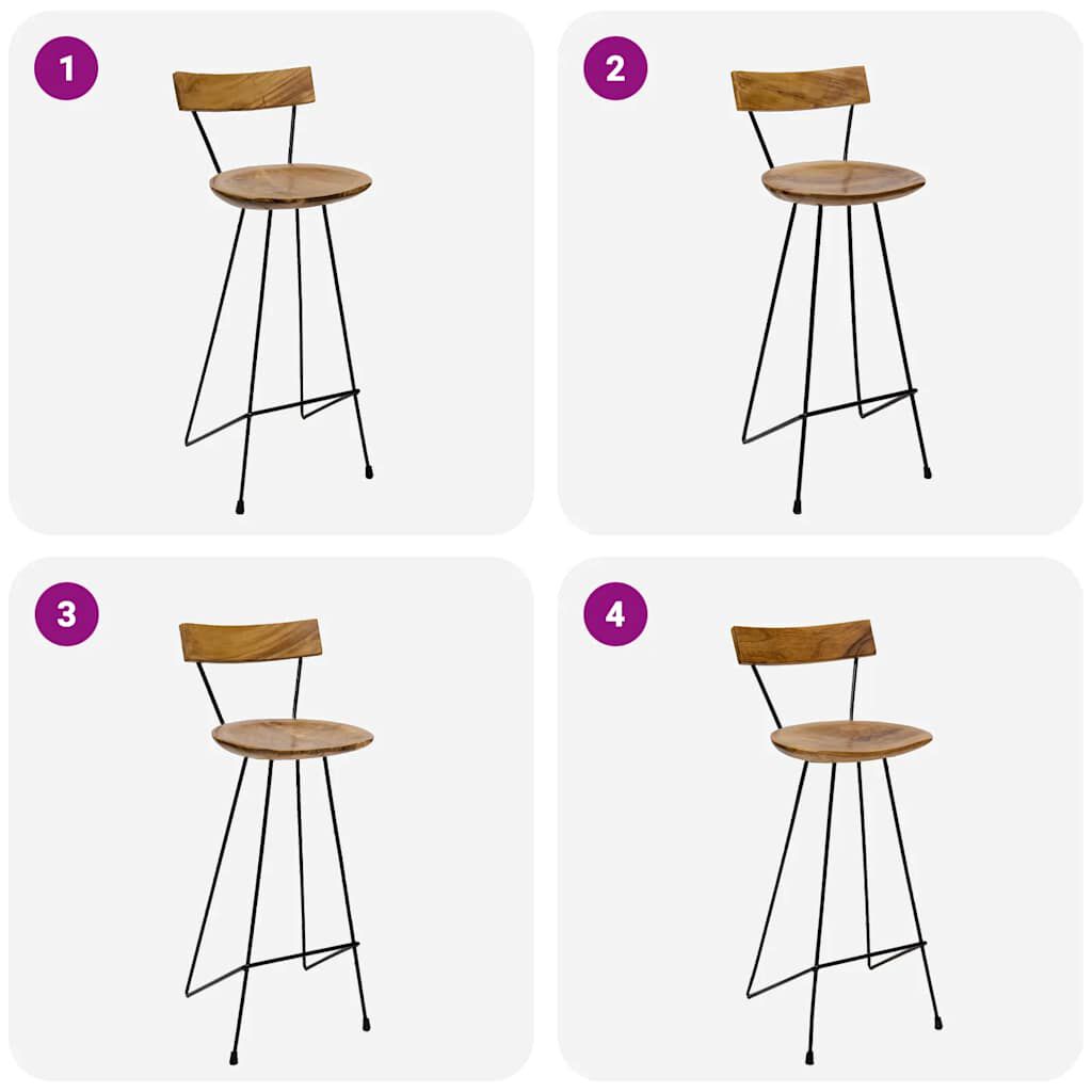 vidaXL Bar Stools 2 pcs Solid Teak Wood,  vidaXL Bar Stools 2 pcs Solid Teak Wood
