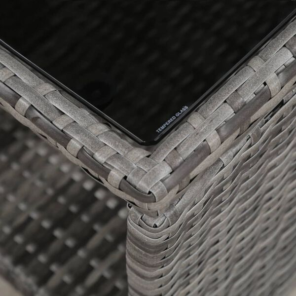 vidaXL 3 Piece Bistro Set with Cushions Poly Rattan Grey