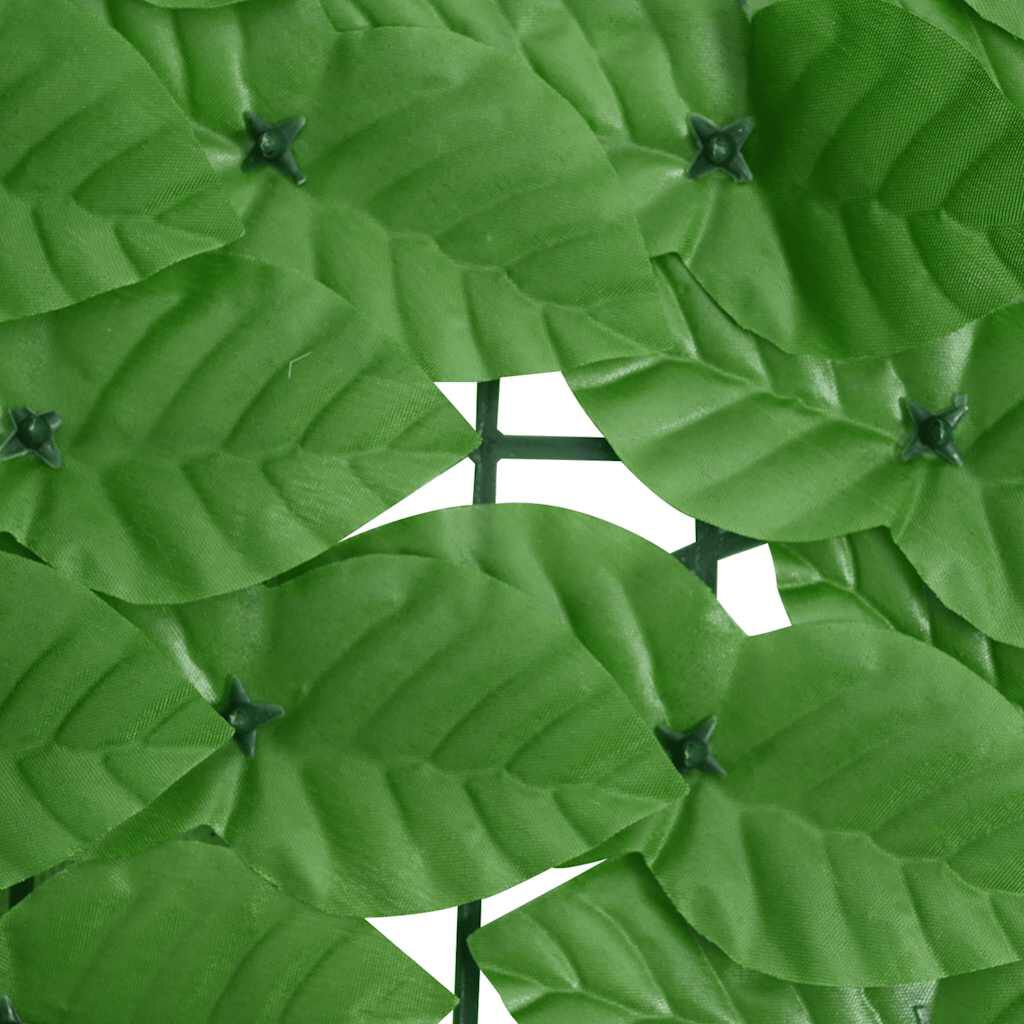 vidaXL Balcony Screen with Green Leaves 400x100 cm
