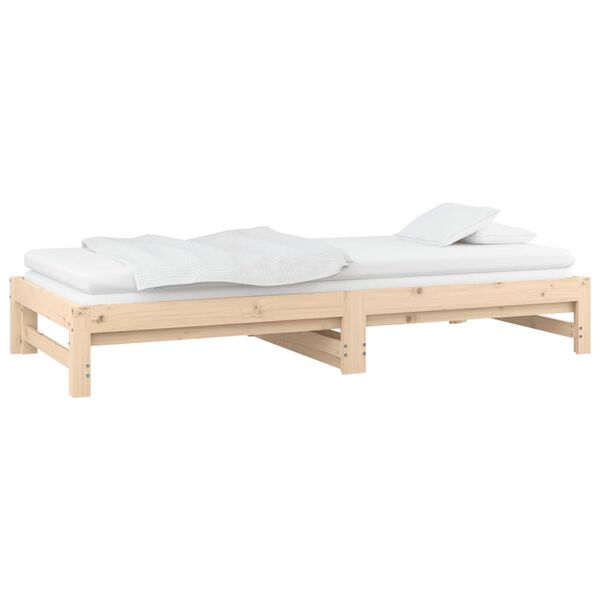 vidaXL Pull-out Day Bed without Mattress 2x(80x200) cm Solid Wood Pine