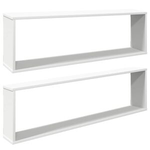 vidaXL Wall Cube Shelf 2 pcs White 100x15x30 cm Engineered Wood