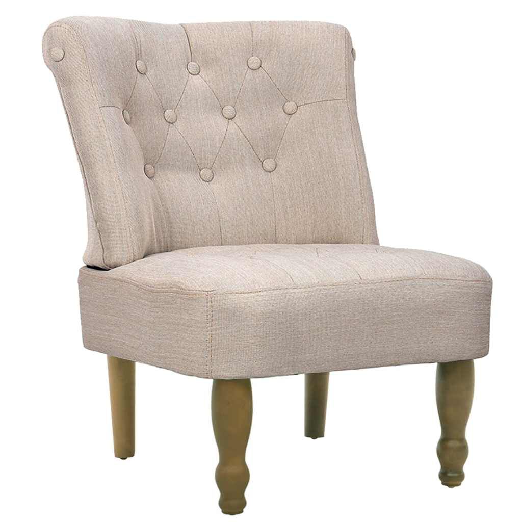 vidaXL French Chair Cream Fabric