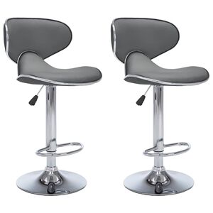 vidaXL Bar Stools 2 pcs Grey Faux Leather