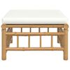 vidaXL Garden Footstool with Cream White Cushion Bamboo