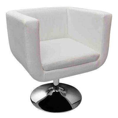 vidaXL Bar Chairs 2 pcs White Faux Leather, white vidaXL Bar Chairs 2 pcs White Faux Leather