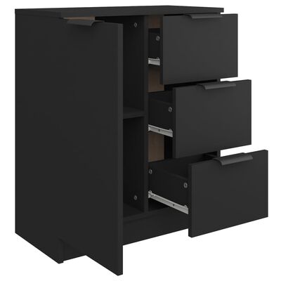 vidaXL Sideboard Black Engineered Wood, black vidaXL Sideboard Black Engineered Wood