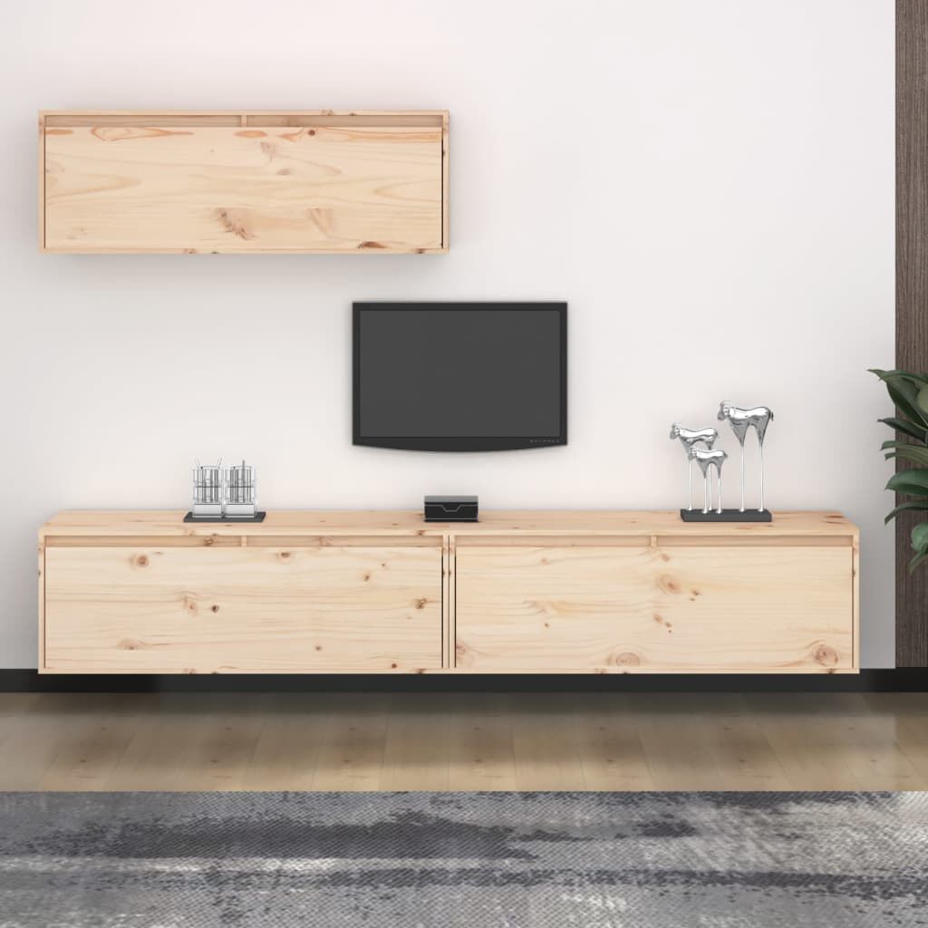 vidaXL TV Cabinets 3 pcs Solid Wood Pine