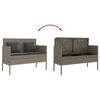 vidaXL Garden Bench with Cushions Grey Poly Rattan