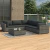 vidaXL 6 Piece Garden Lounge Set with Cushions Poly Rattan Grey