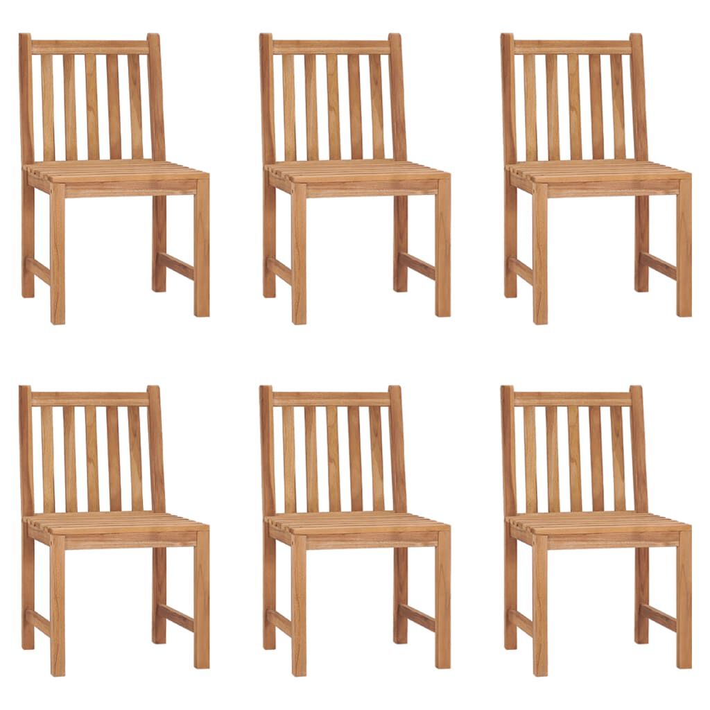 vidaXL Garden Chairs 6 pcs Solid Teak Wood