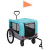 vidaXL 2-in-1 Pet Bike Trailer & Jogging Stroller Blue and Grey