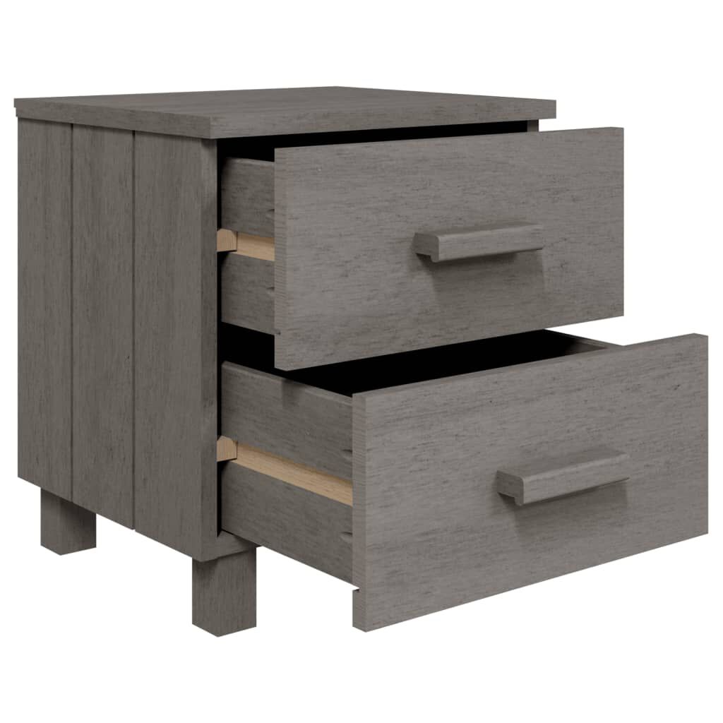 vidaXL Bedside Cabinet HAMAR Light Grey 40x35x44.5 cm Solid Pinewood