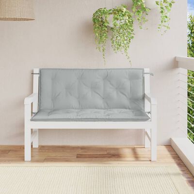 vidaXL Garden Bench Cushions 2 pcs Melange Light Grey 120x50x7 cm Fabric, melange light grey vidaXL Garden Bench Cushions 2 pcs Melange Light Grey 120x50x7 cm Fabric