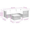 vidaXL 5 Piece Garden Sofa Set with Cushions Grey Poly Rattan