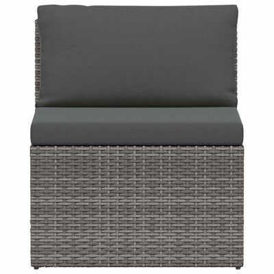 vidaXL 4 Piece Garden Lounge Set with Cushions Poly Rattan Grey, grey vidaXL 4 Piece Garden Lounge Set with Cushions Poly Rattan Grey