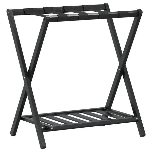 vidaXL Luggage Rack Black 68x38x58 cm Bamboo