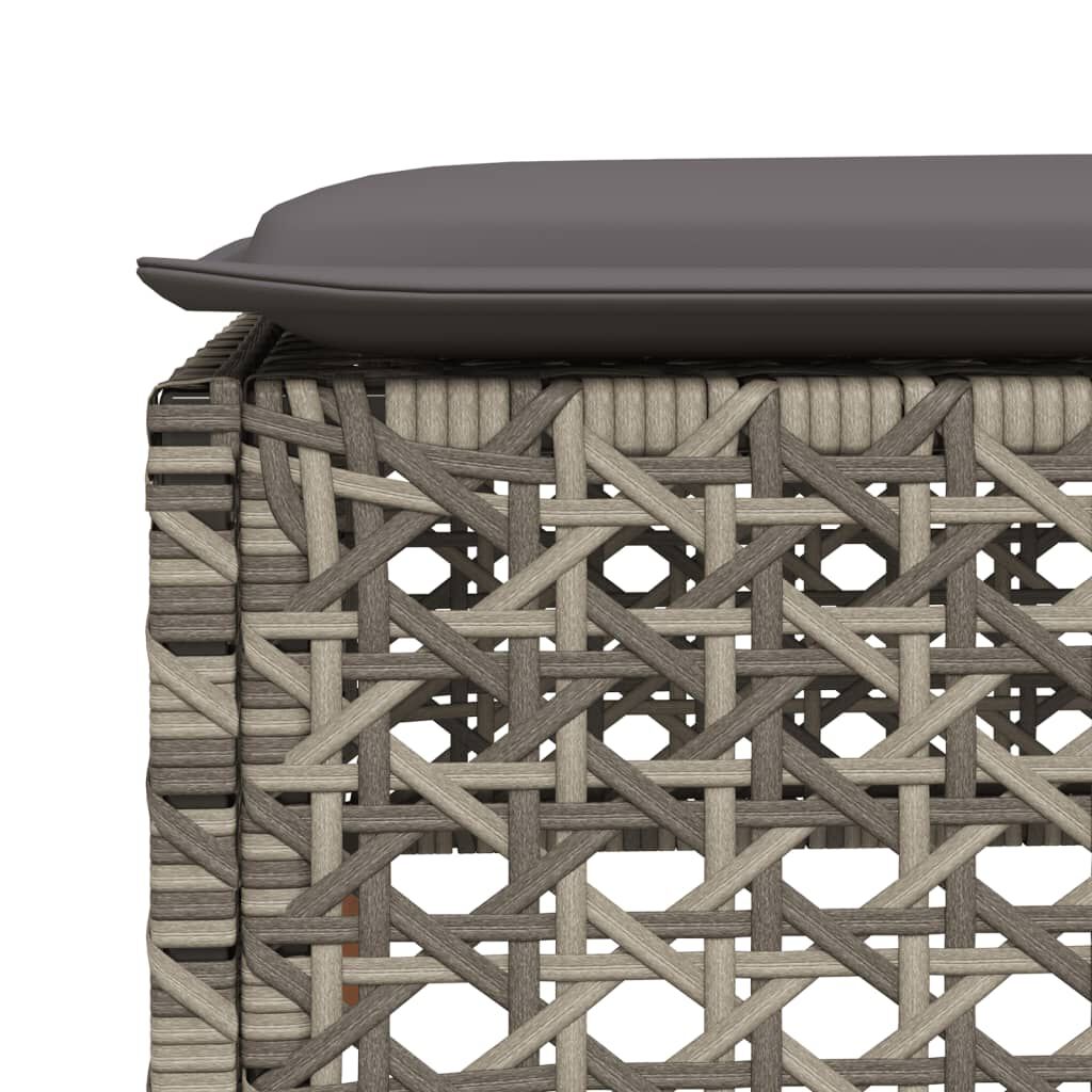 vidaXL 5 Piece Garden Sofa Set with Cushions Grey Poly Rattan