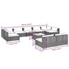 vidaXL 10 Piece Garden Lounge Set with Cushions Black Poly Rattan